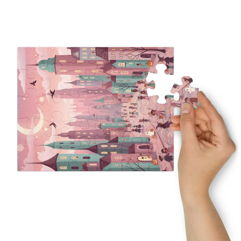 Moonlit Trick‑or‑Treat 
 Jigsaw Puzzle in Tin Box