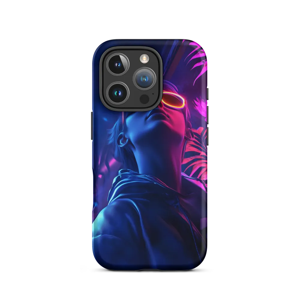 Neon Dreams: A Cyberpunk Portrait | Phone Case |  16 Pro | Tough Case | Matte