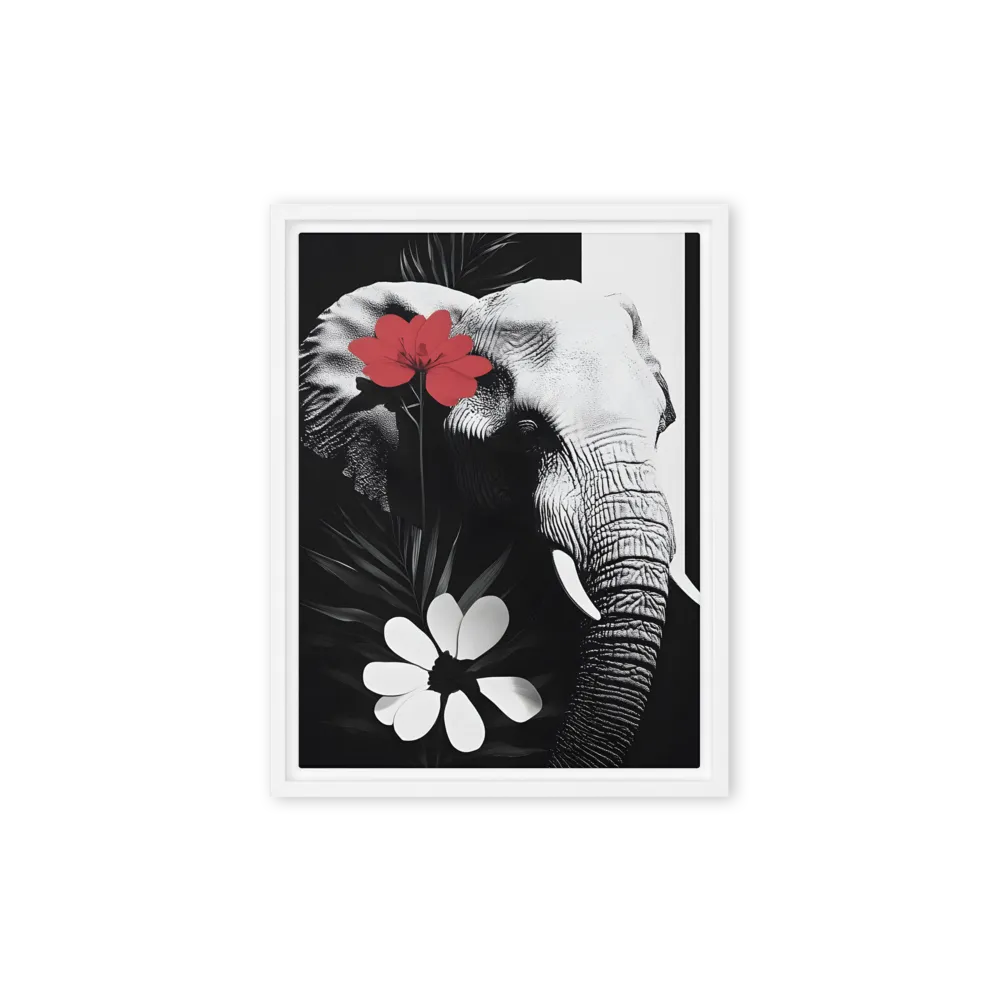 Elephant Harmony | Canvas with White Frame | 9″×12″