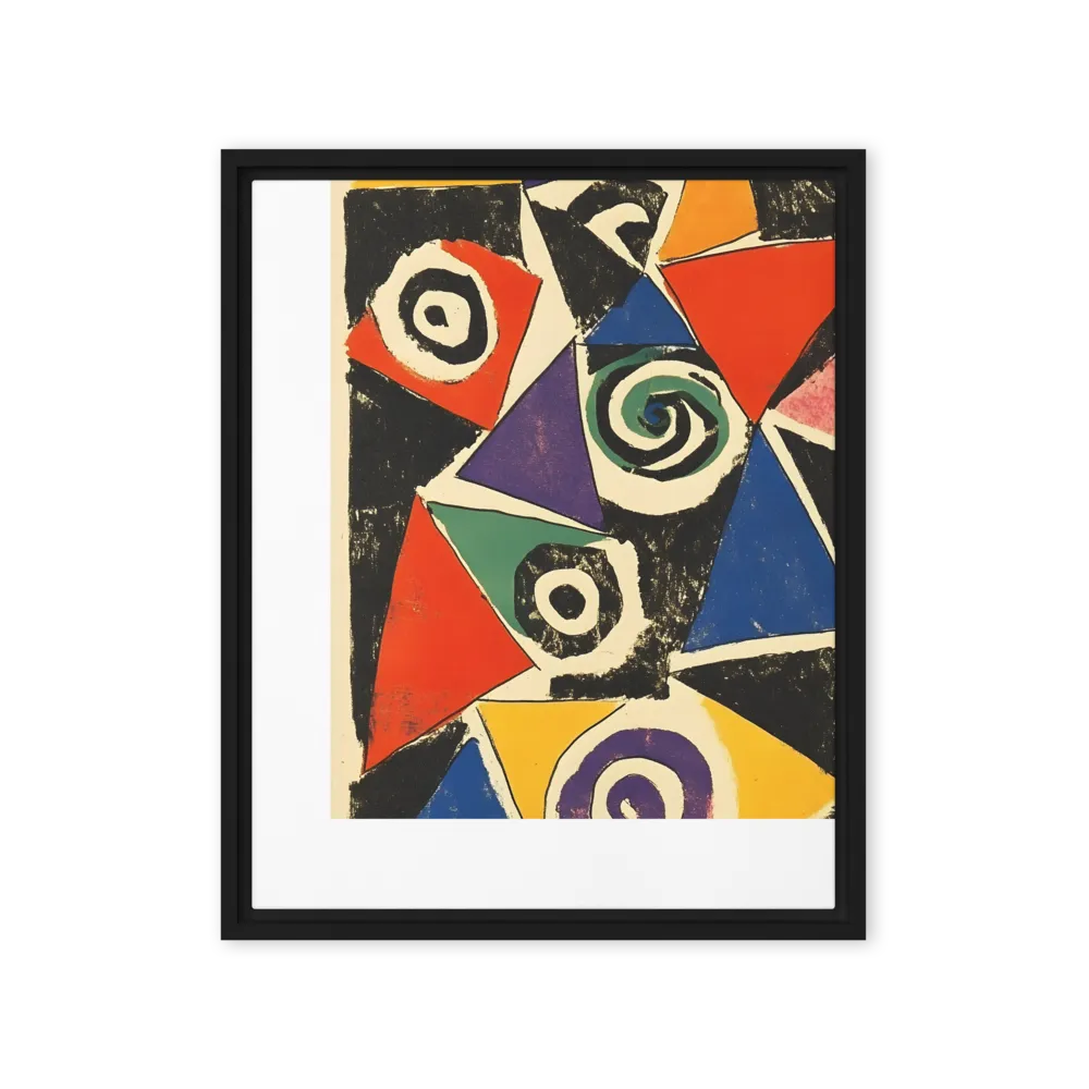 Dynamic Geometric Abstraction | Canvas with Black Frame | 16″×20″