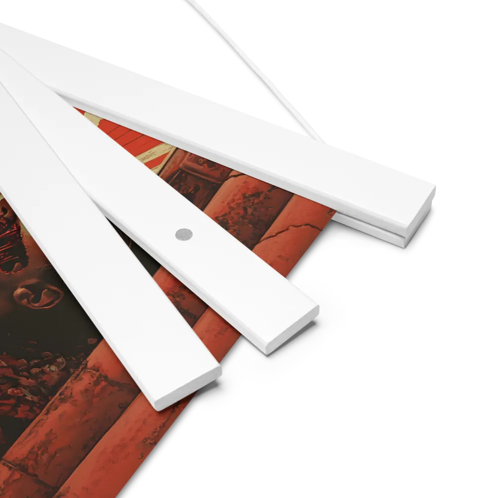 Defiant Echoes of Ruin | Poster With White Wood Hanger | 10″×10″