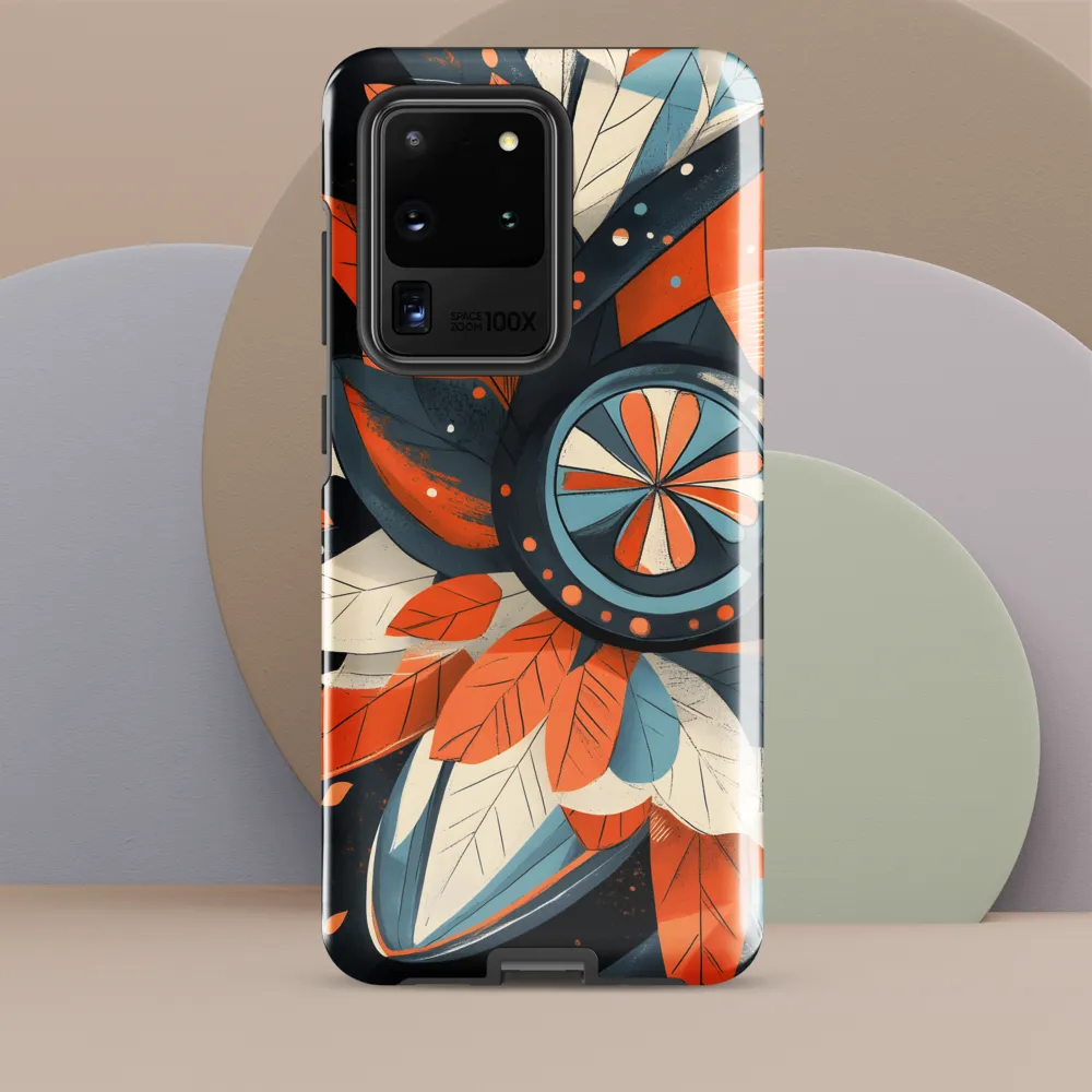 Floral Symphony in Orange and Teal