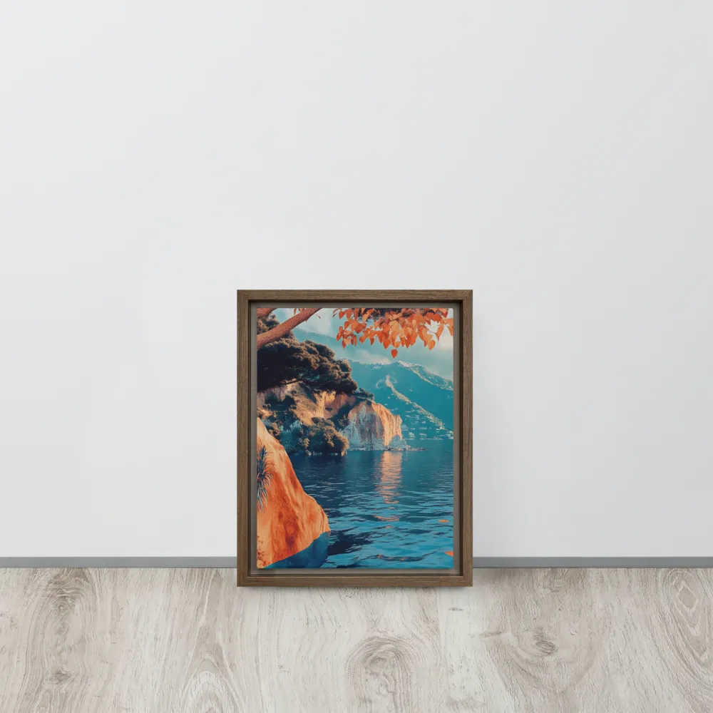 Elysian Waterscape | Canvas with Brown Frame | 9″×12″