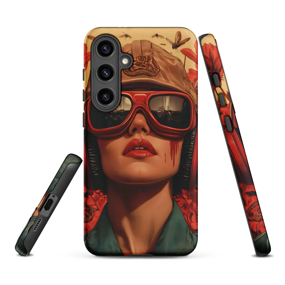 Defiant Portrait in a Floral Realm | Phone Case |  S24 Plus | Tough Case | Matte