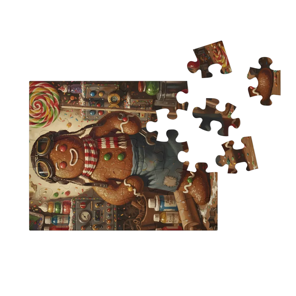 Gingerbread Tinkerer 
 Jigsaw Puzzle in Tin Box
