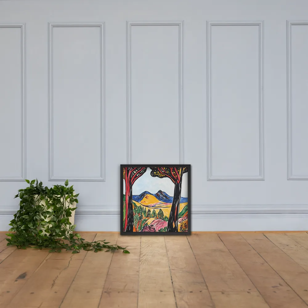 Vibrant Nature's Embrace | Poster with Black Frame | 18″×18″