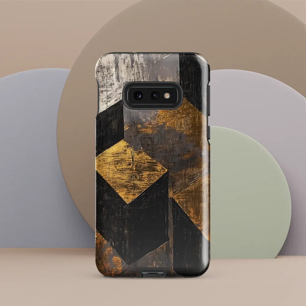 Geometric Harmony in Gold and Black | Phone Case |  S10e | Tough Case | Glossy
