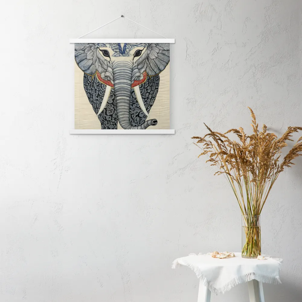 Majesty of the Elephant | Poster With White Wood Hanger | 18″×18″