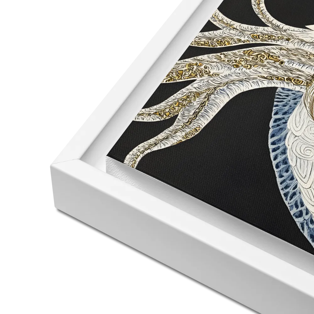 Elegance of the Majestic Peacock | Canvas with White Frame | 12″×12″