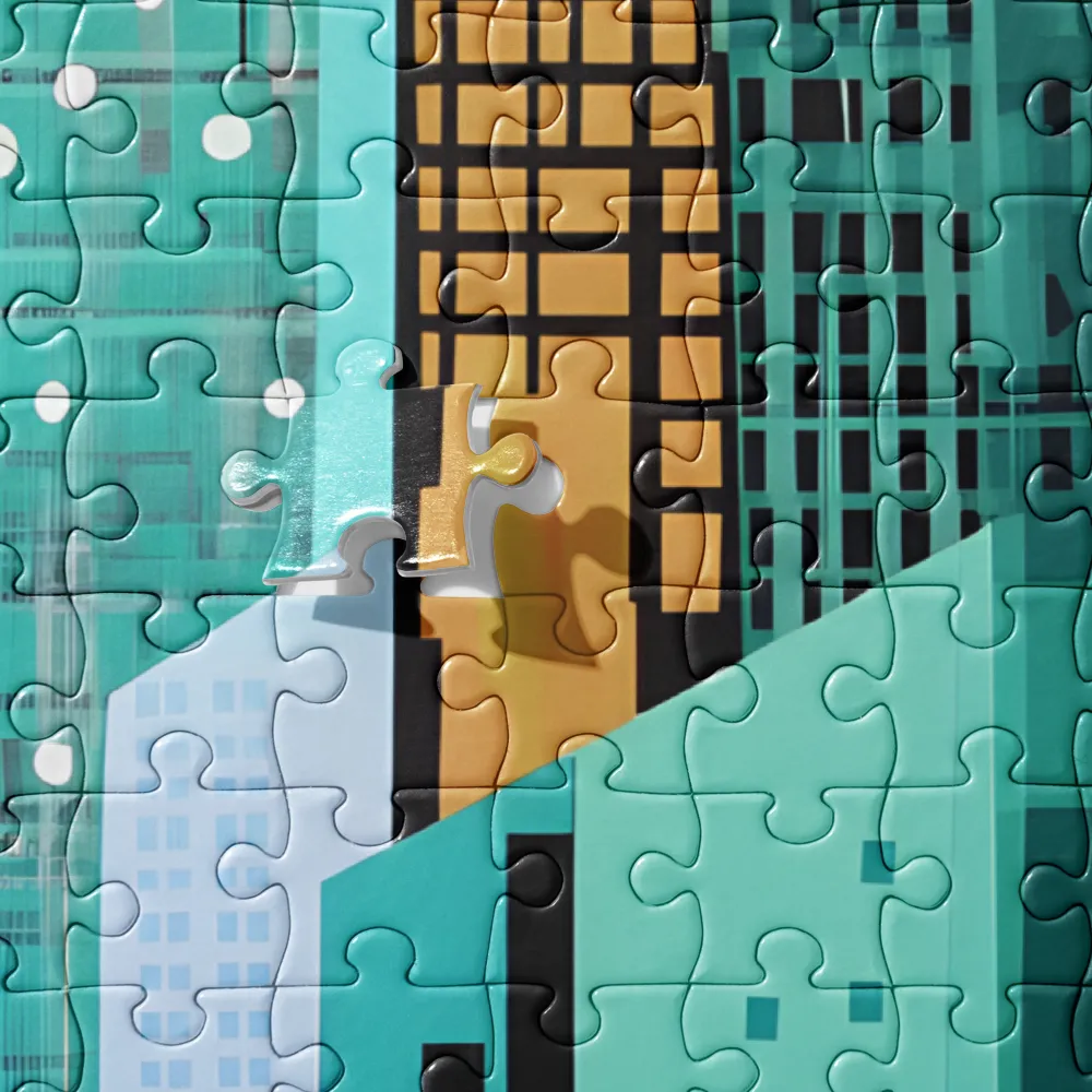 Urban Symphony in Turquoise | Jigsaw Puzzle | 252/520 pieces