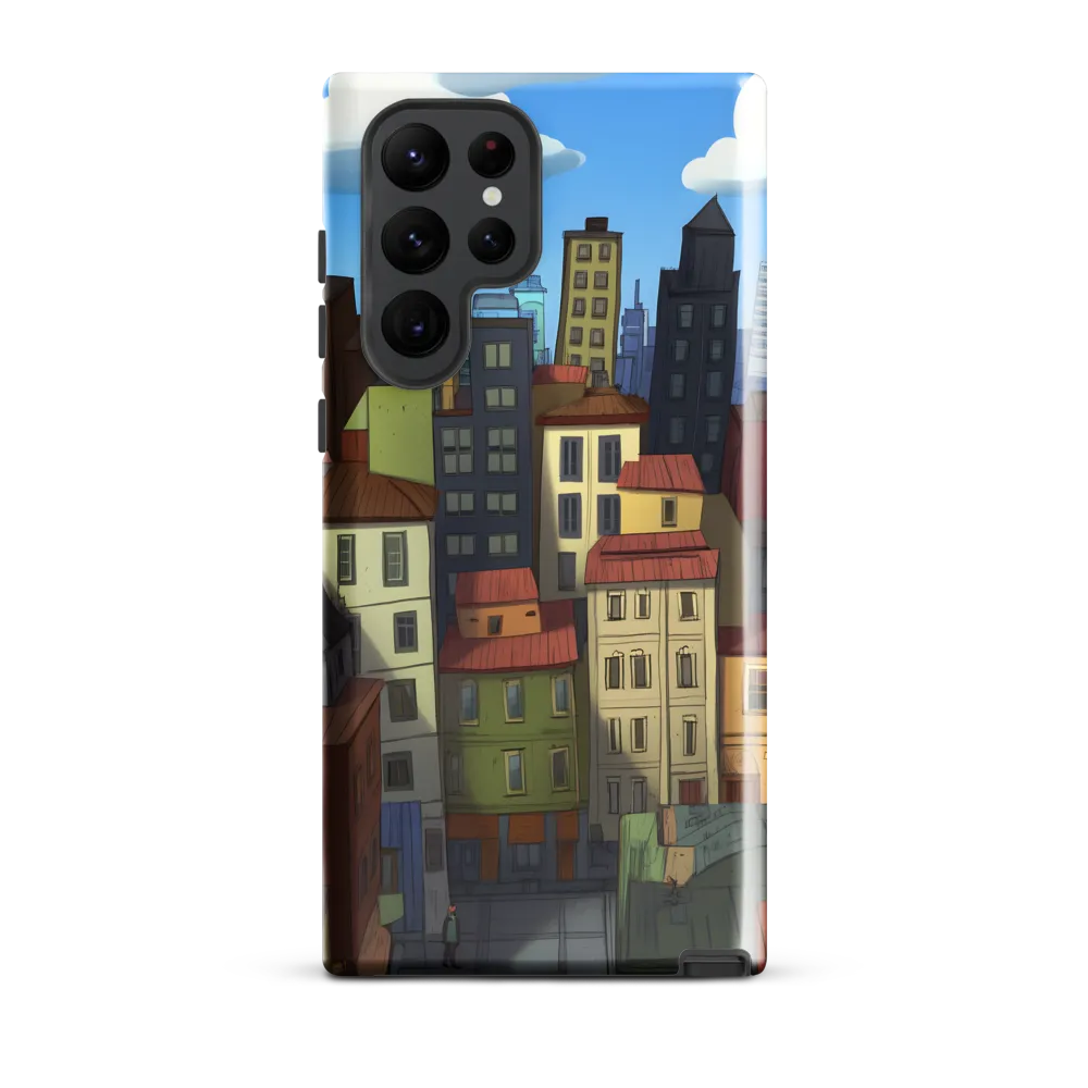 Urban Symphony: A Colorful Cityscape | Phone Case |  S22 Ultra | Tough Case | Glossy
