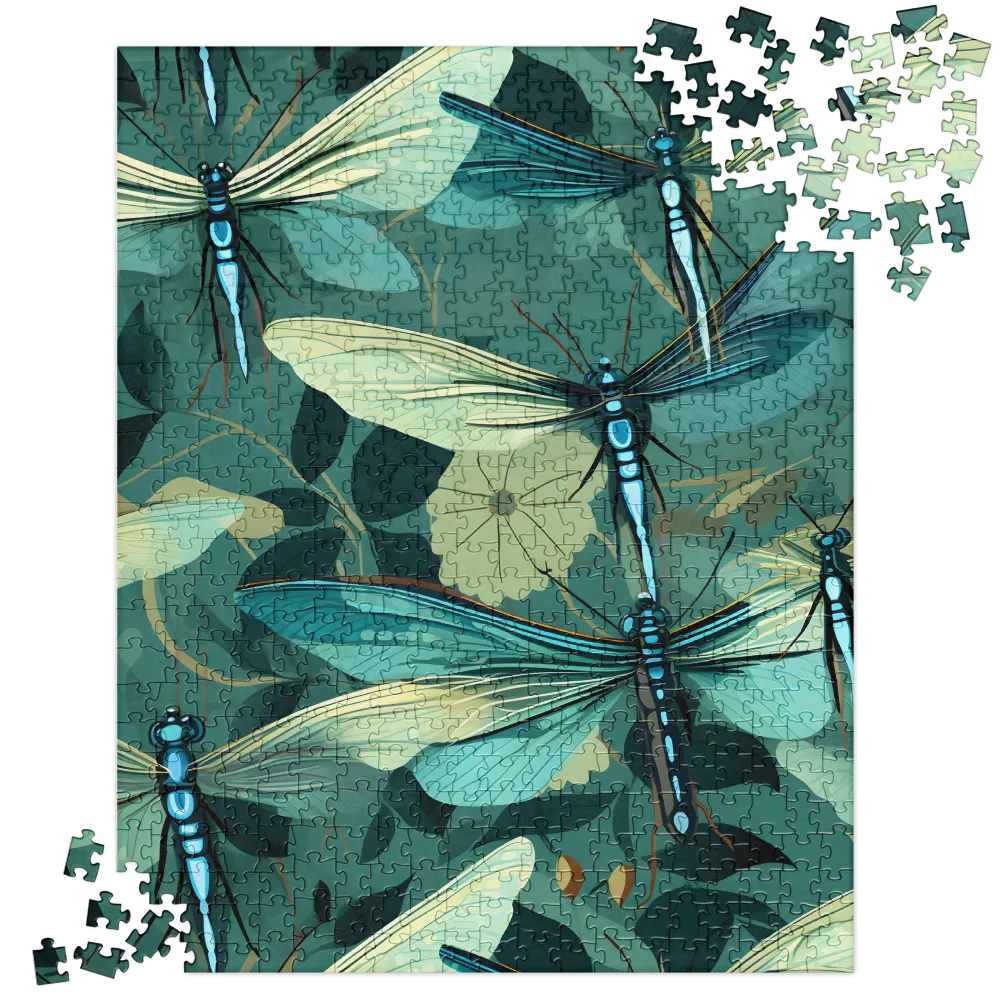 Whispers of Nature: Dragonflies in Harmony | Jigsaw Puzzle | 520 pieces