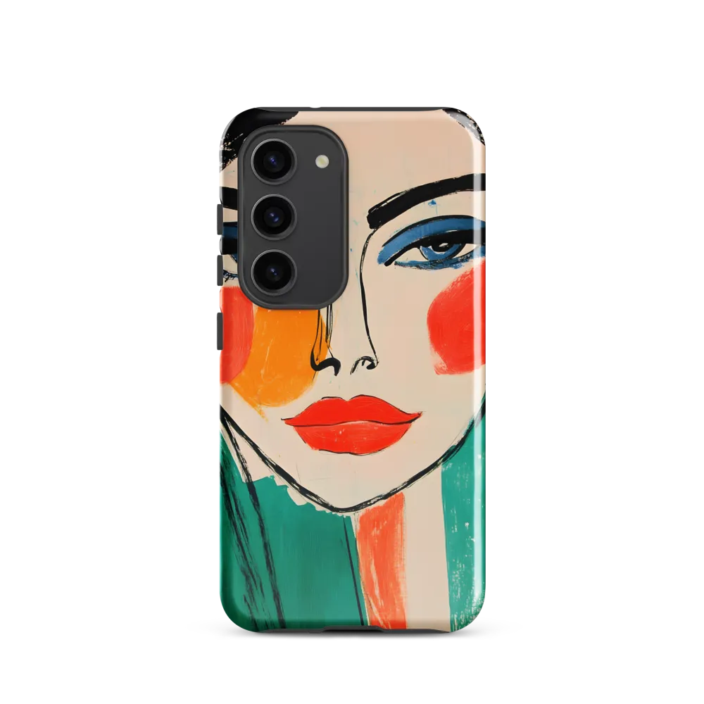 Vivid Portrait of a Modern Muse | Phone Case |  S23 | Tough Case | Glossy