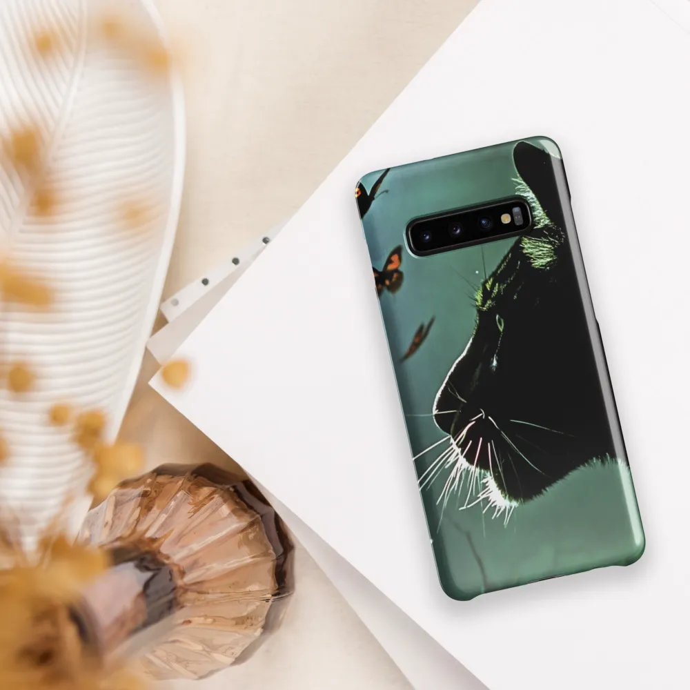 Mystical Encounter: Cat and Butterflies | Phone Case |  S10 Plus | Snap Case | Glossy