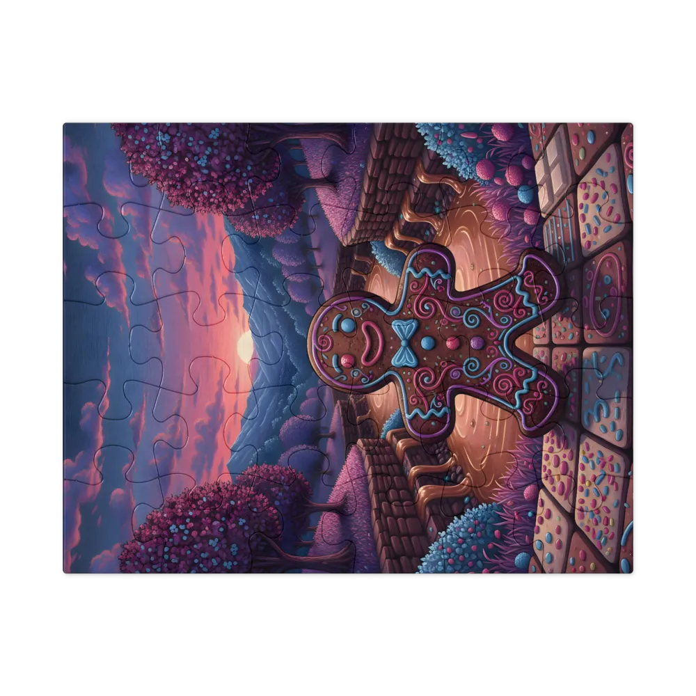 Gingerbread Sunset 
 Jigsaw Puzzle in Tin Box