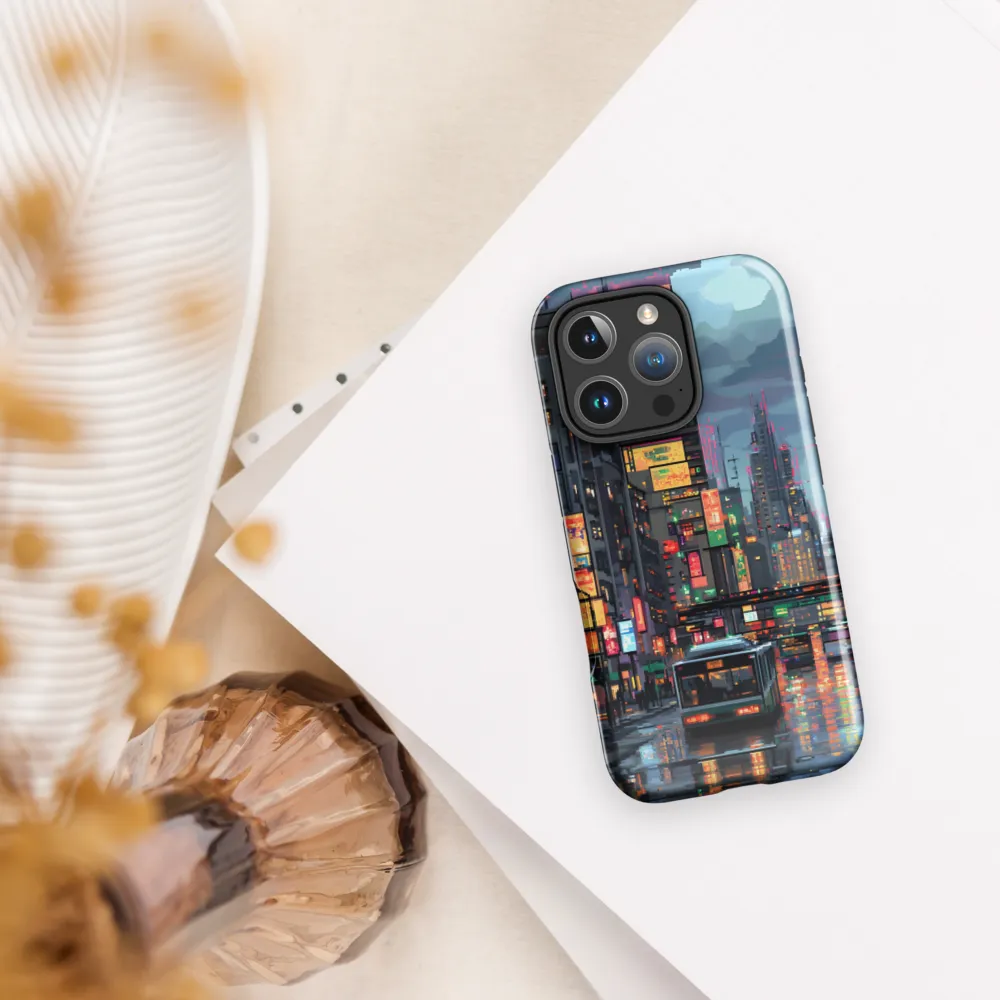 Neon Dreams: A Pixelated Urban Night