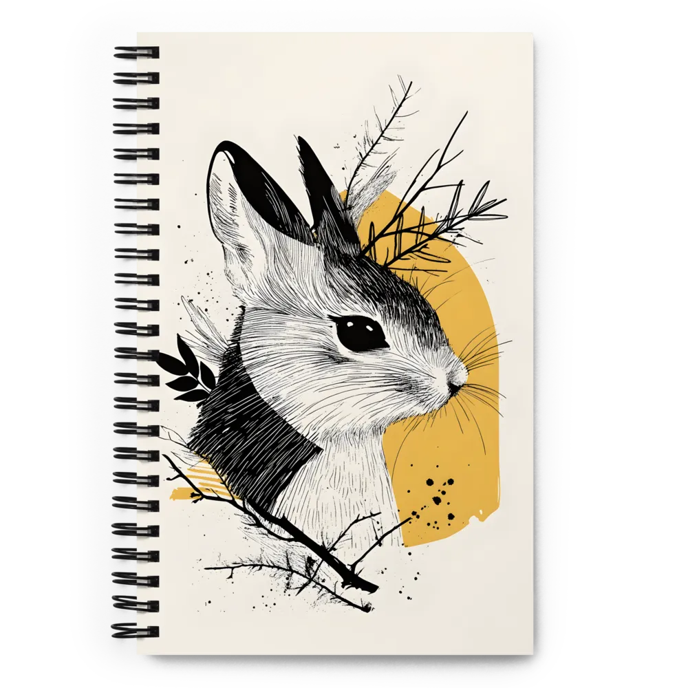 Ethereal Rabbit: A Study in Line Art | Spiral Notebook