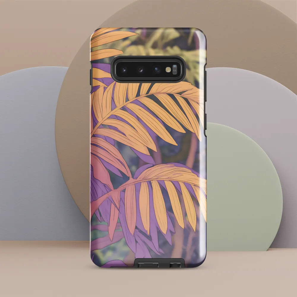 Harmonious Leaves in Digital Twilight | Phone Case |  S10 Plus | Tough Case | Glossy