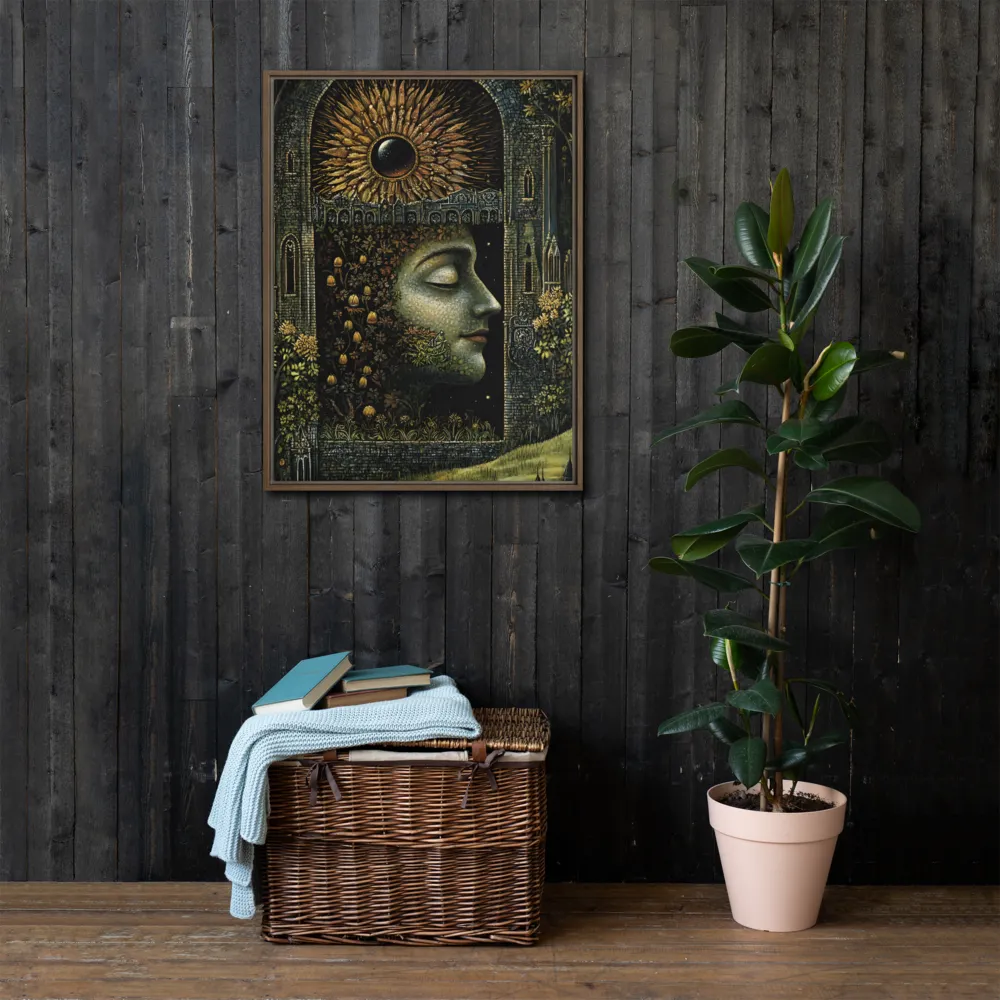 Nature’s Embrace: The Infinite Connection | Canvas with Brown Frame | 24″×32″