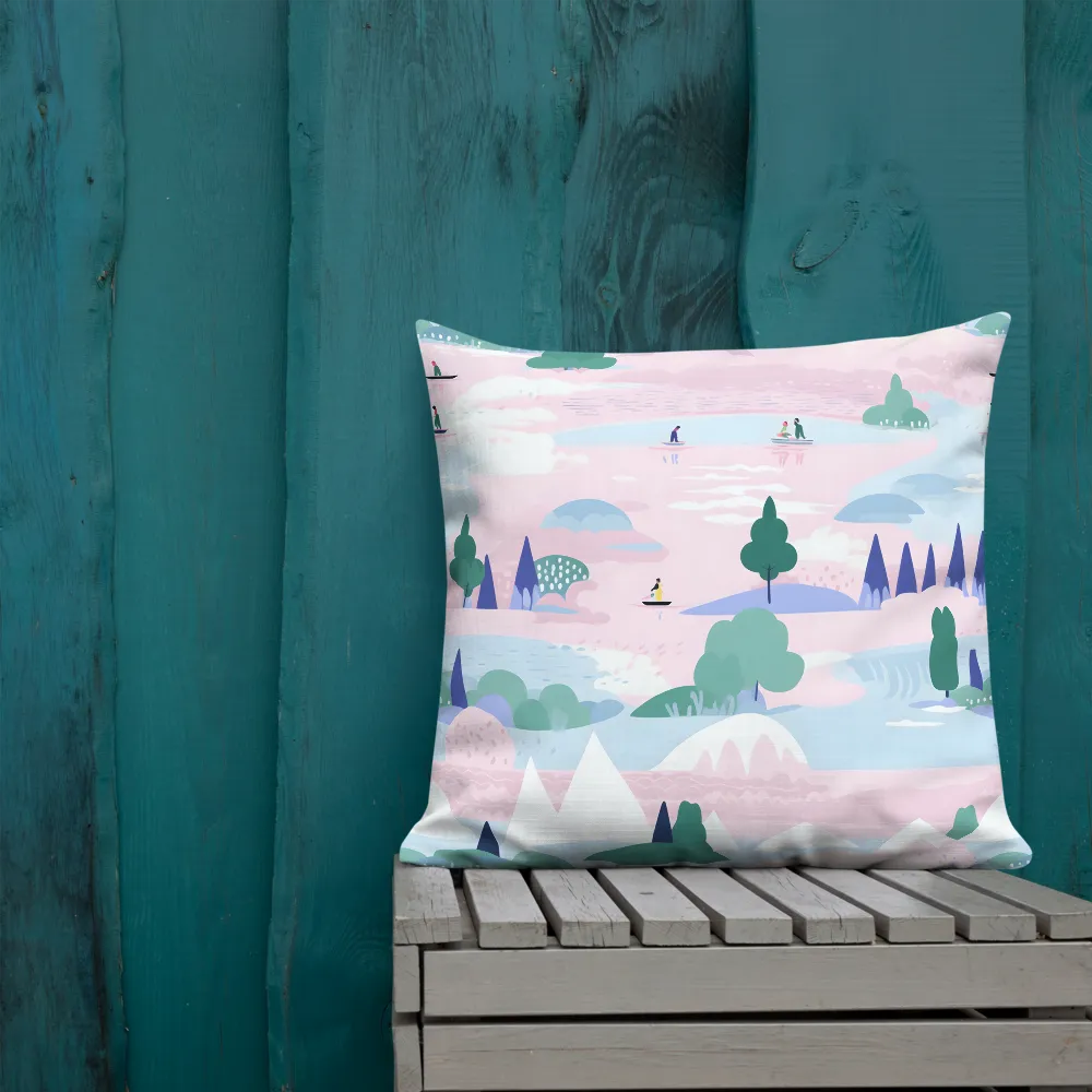 Tranquil Waters: A Dreamy Landscape | Pillow & Pillow Case | Multiple Sizes