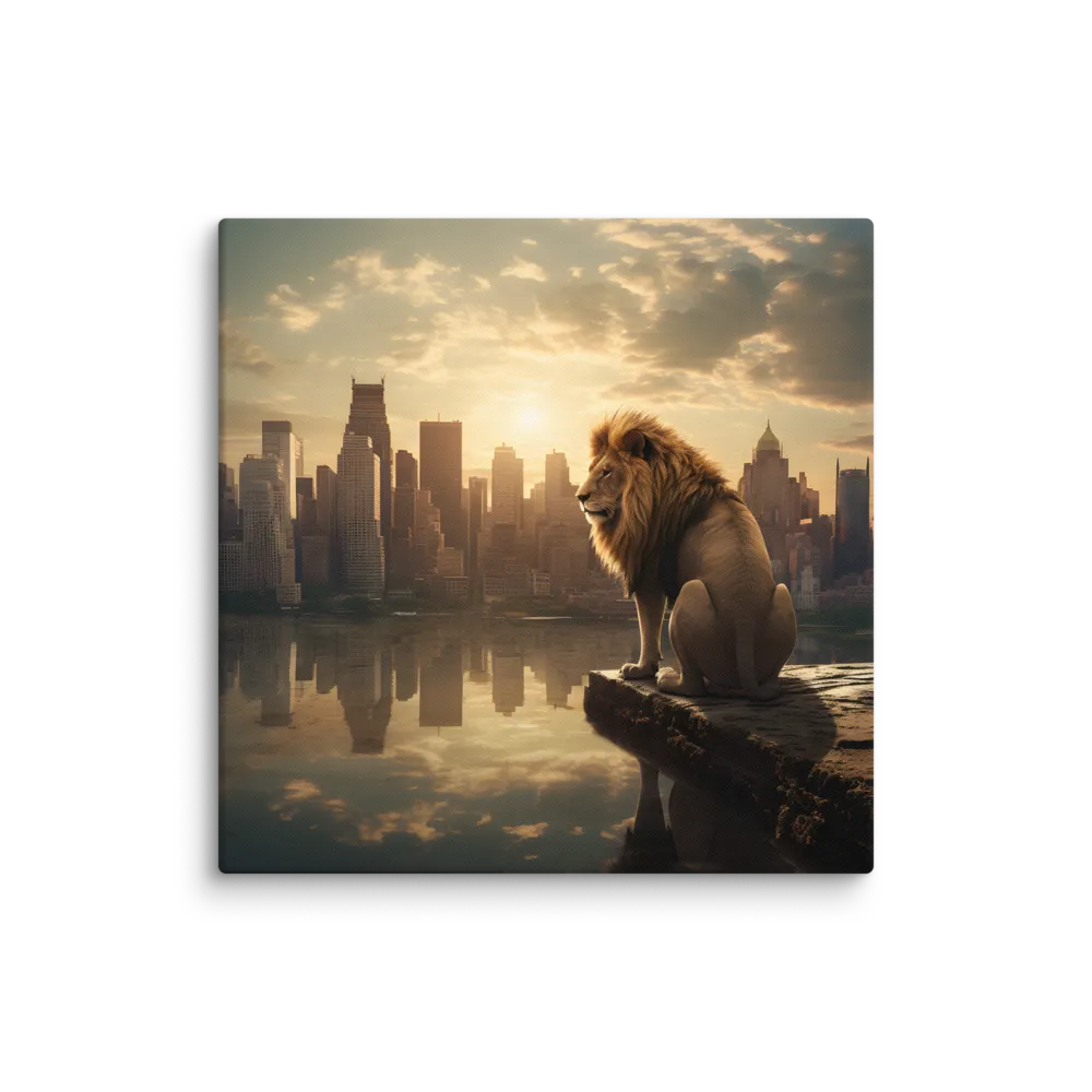 The Lion's Gaze Over the Urban Symphony