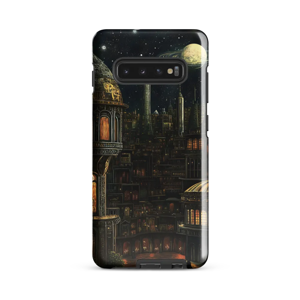 Celestial Enigma: A Surreal Cityscape | Phone Case |  S10 Plus | Tough Case | Glossy