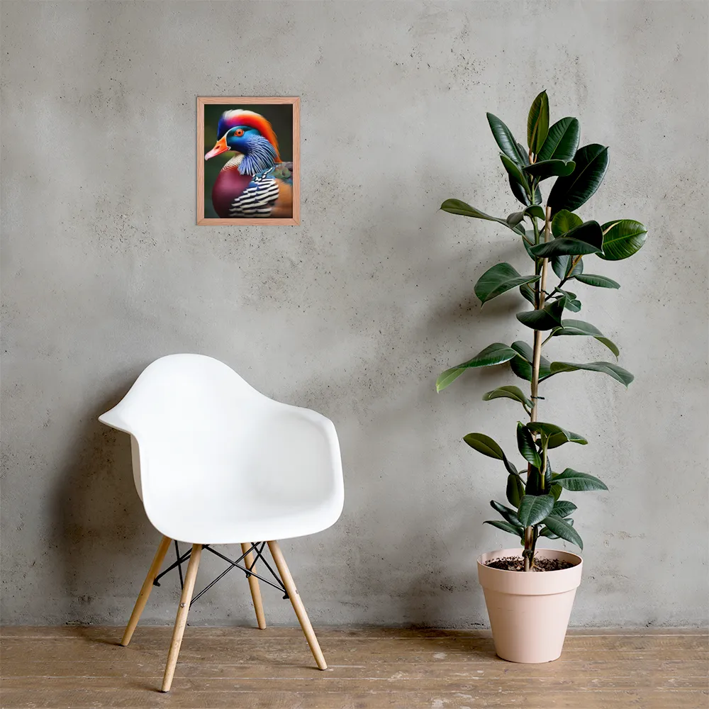 The Majestic Mandarin | Poster with Red oak Frame | 11″×14″