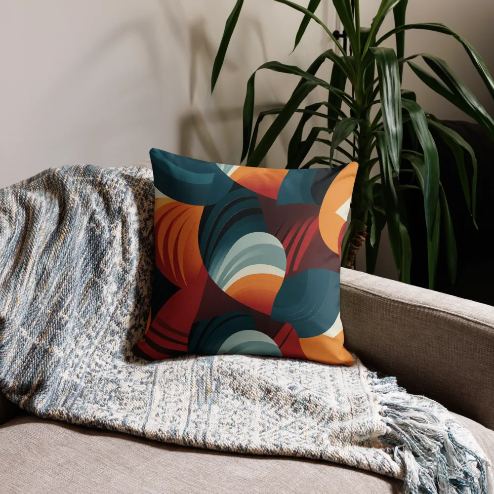 Dynamic Abstractions: A Dance of Forms and Colors | Pillow Case | 18″×18″