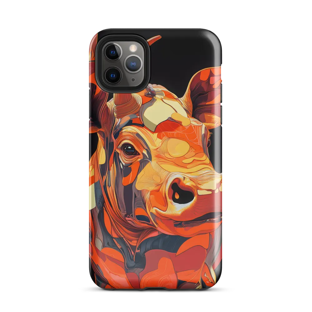 Modern Serenade: The Vibrant Cow | Phone Case |  11 Pro Max | Tough Case | Glossy