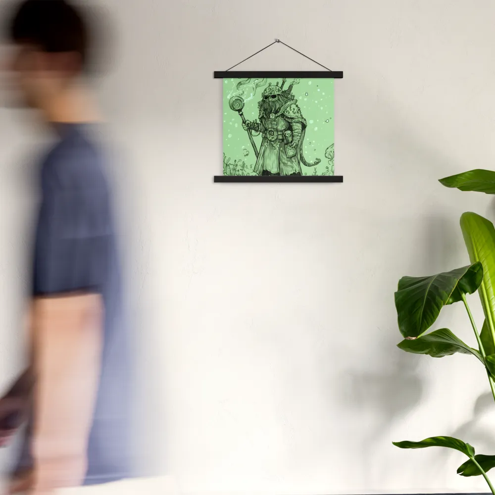 The Enigmatic Wizard | Poster With Black Wood Hanger | 14″×14″
