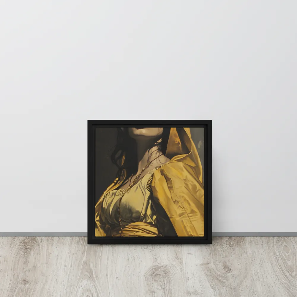 Veiled Confidence | Canvas with Black Frame | 12″×12″