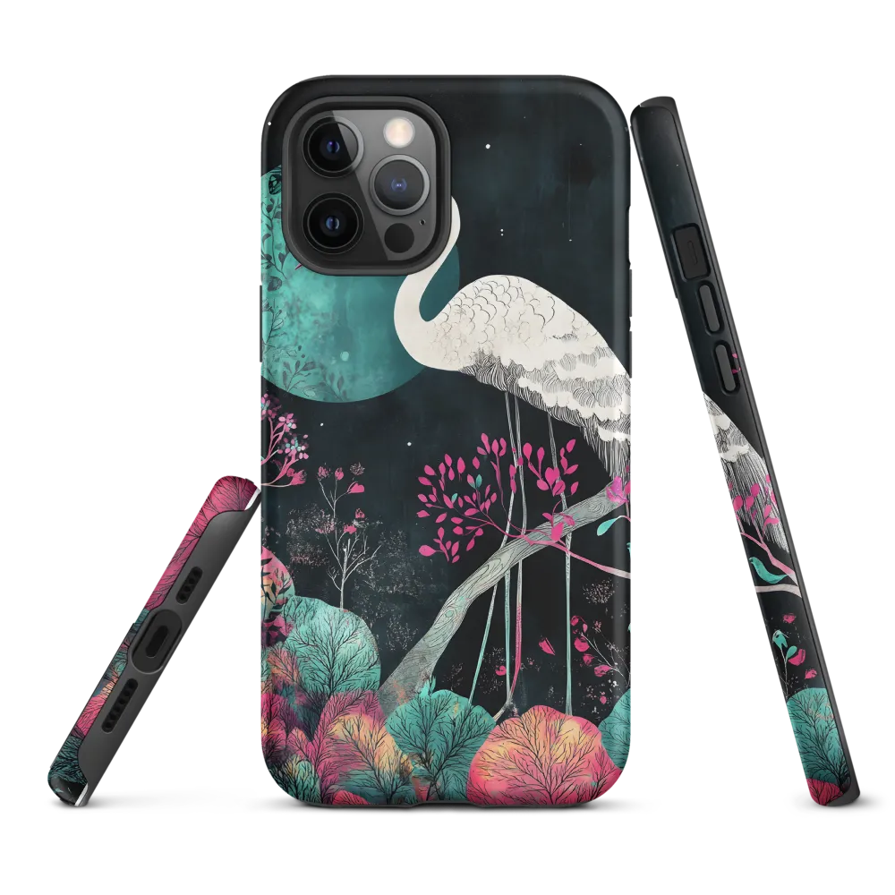 Ethereal Presence: Heron in a Floral Dreamscape