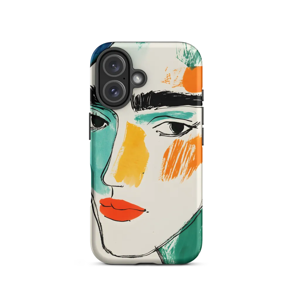 Contemporary Line Portrait | Phone Case |  16 | Tough Case | Matte