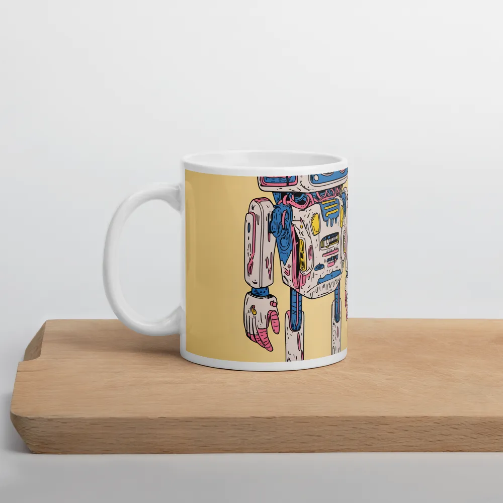 Whimsical Robot Delight | Mug with White inside | 11 oz