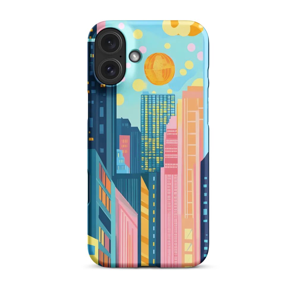 Cyan Skyline with Golden Orb