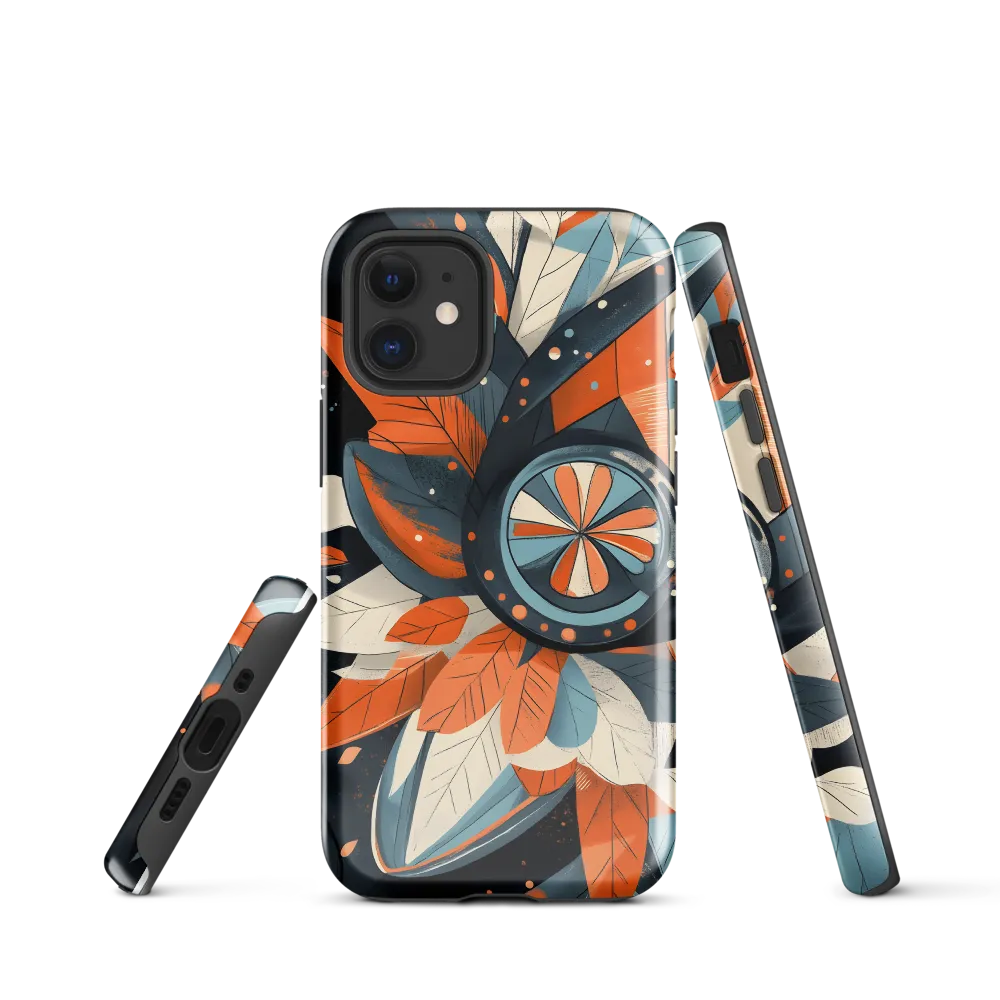 Floral Symphony in Orange and Teal