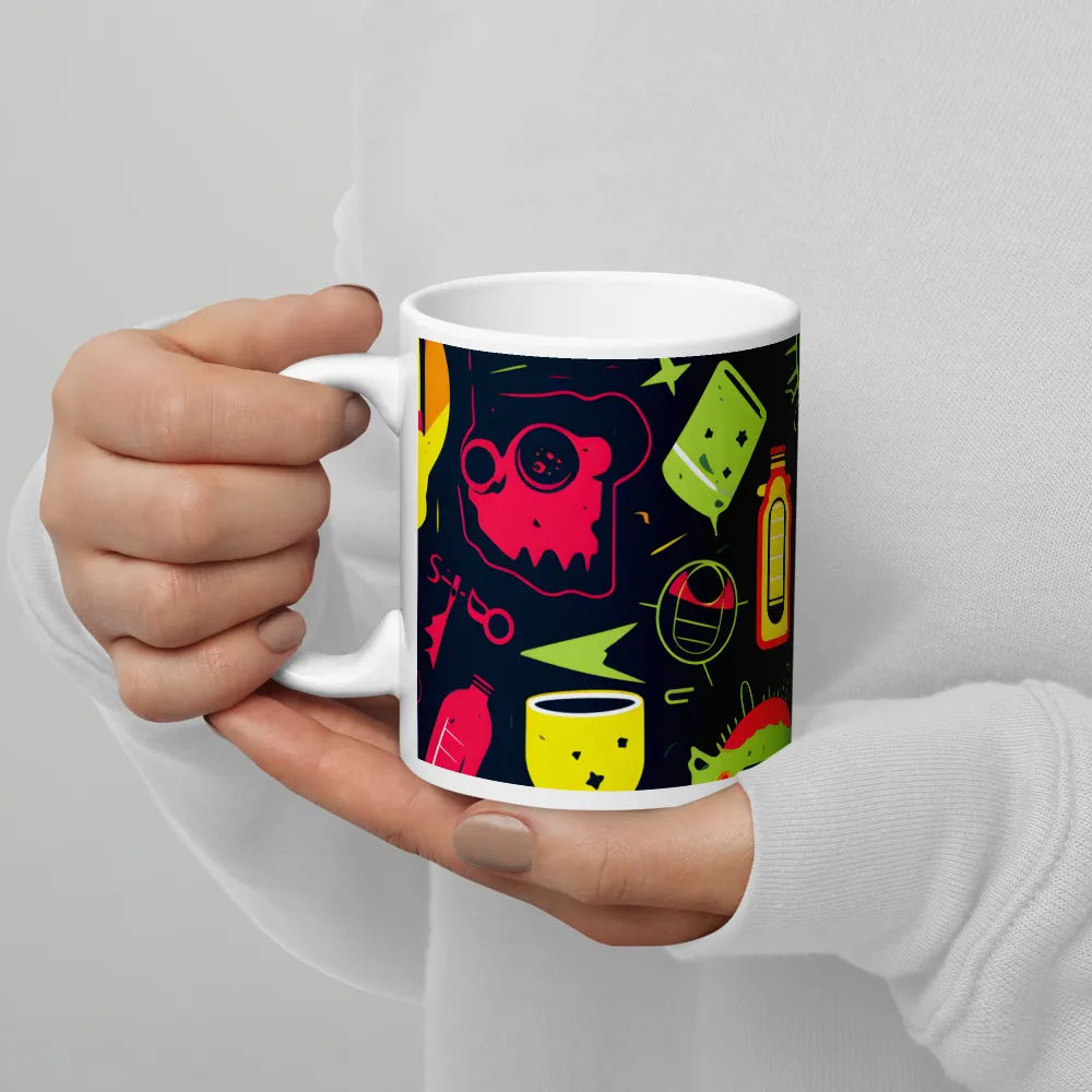 Neon Revelry: A Quirky Exploration of Modern Pop Art | Mugs | Multiple Sizes & Colors