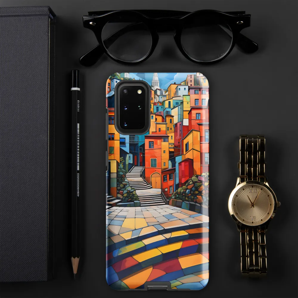 Vibrant Village: A Cubist Journey