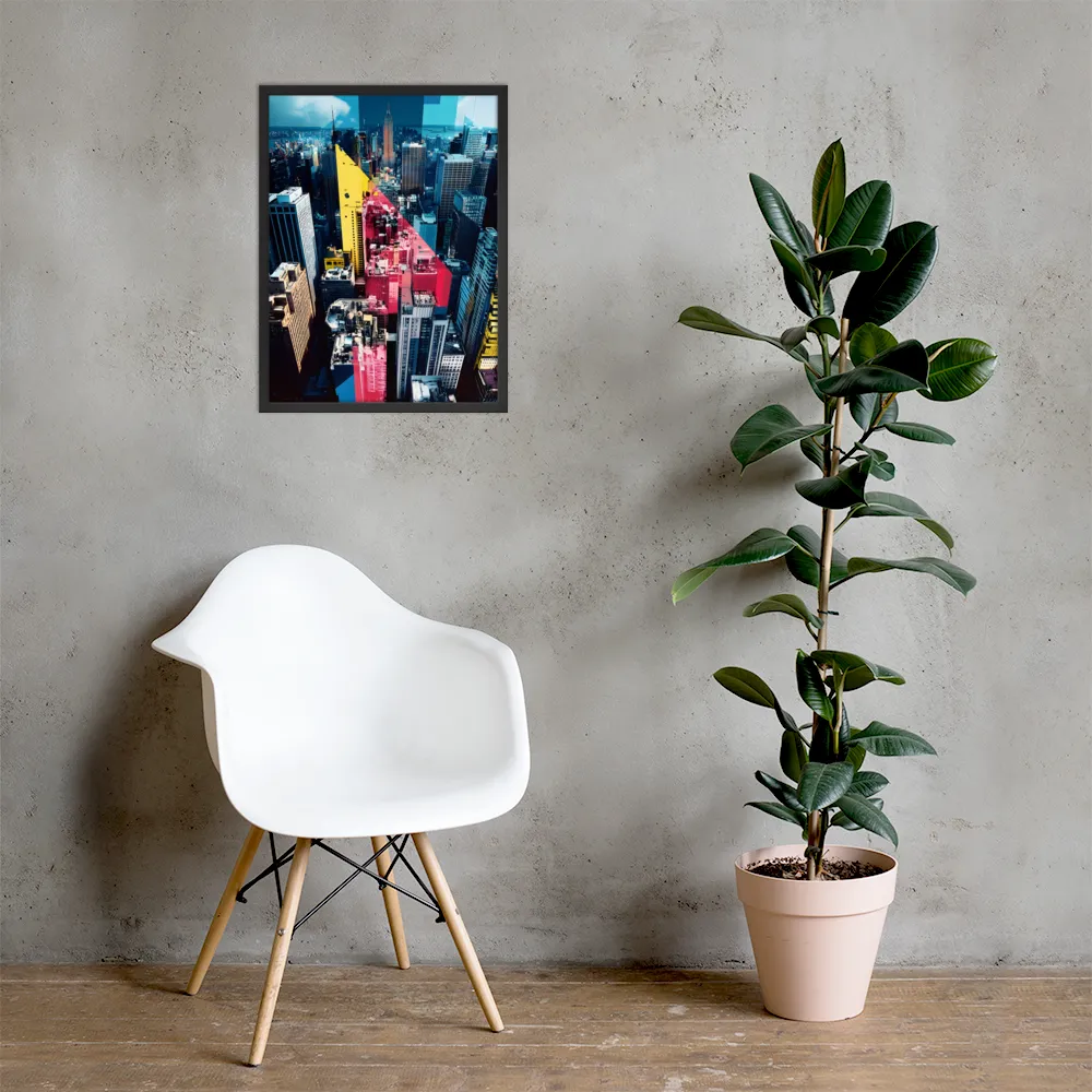 Dynamic Urban Symphony | Poster with Black Frame | 18″×24″