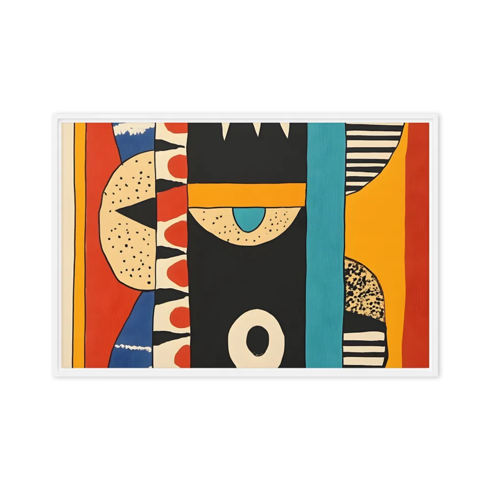 Playful Geometry: A Modern Abstract Exploration | Canvas with White Frame | 24″×36″