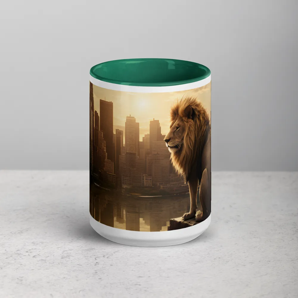 The Lion's Gaze Over the Urban Symphony