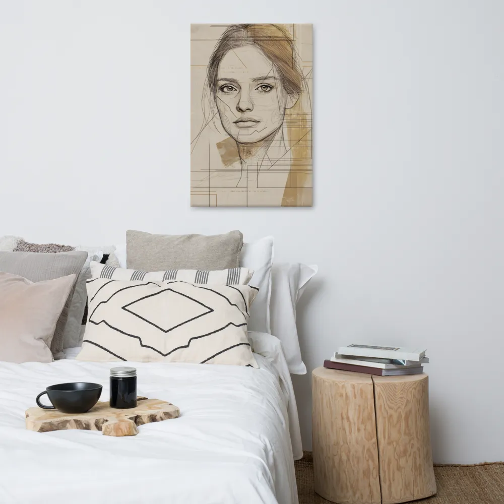 Geometric Elegance: A Modern Portrait | Canvas | 24″×36″