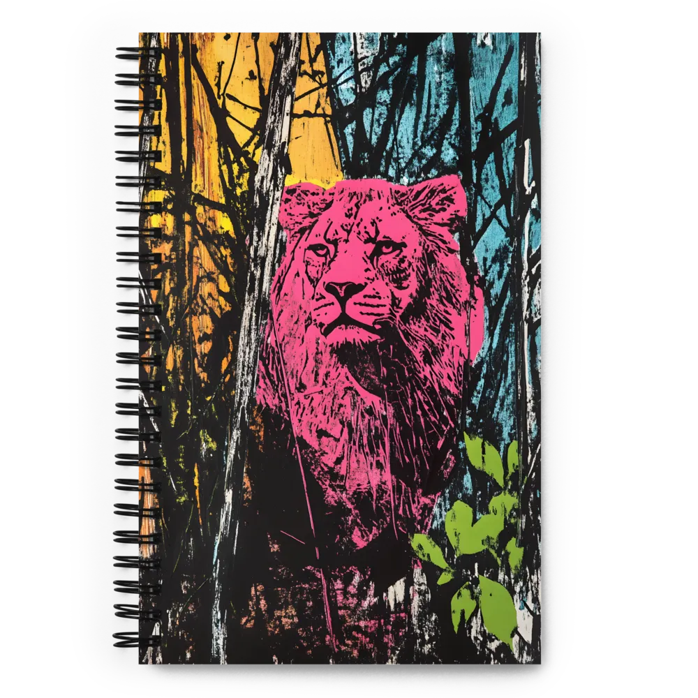 Fierce Vibrance: The Pink Lion | Spiral Notebook