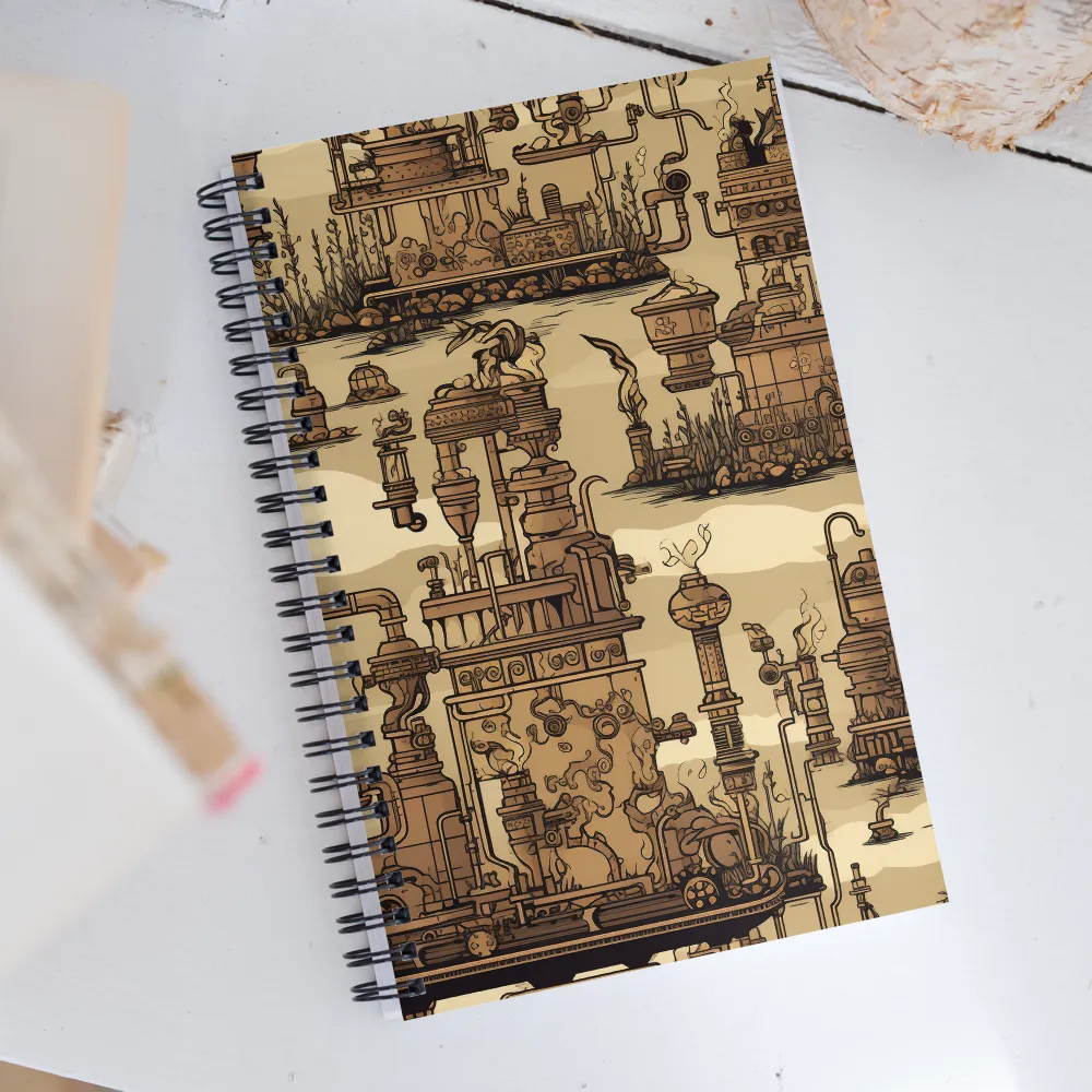 Whimsical Industrial Landscape | Spiral Notebook