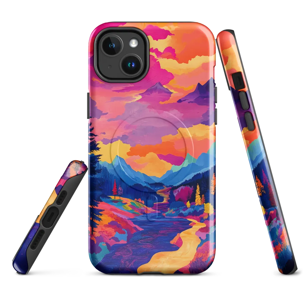 Radiant Serenity: A Surreal Landscape | Phone Case |  14 Plus | MagSafe® Tough Case | Glossy