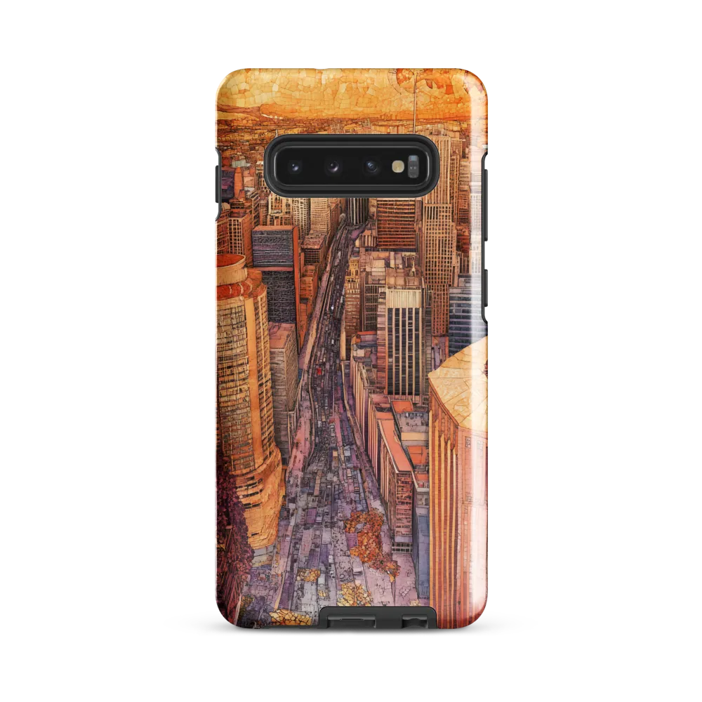 Mosaic Cityscape at Dusk | Phone Case |  S10 Plus | Tough Case | Glossy