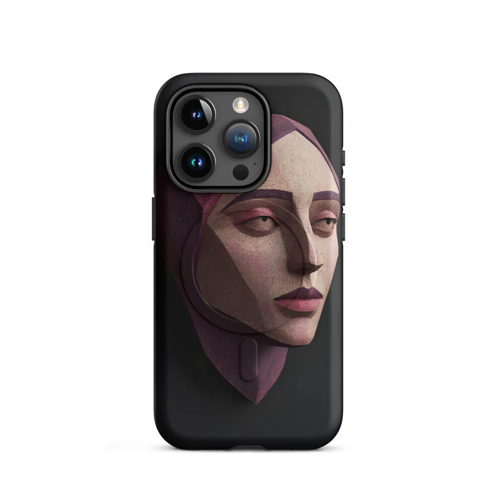 Geometric Elegance: A Contemporary Portrait | Phone Case |  15 Pro | MagSafe® Tough Case | Matte