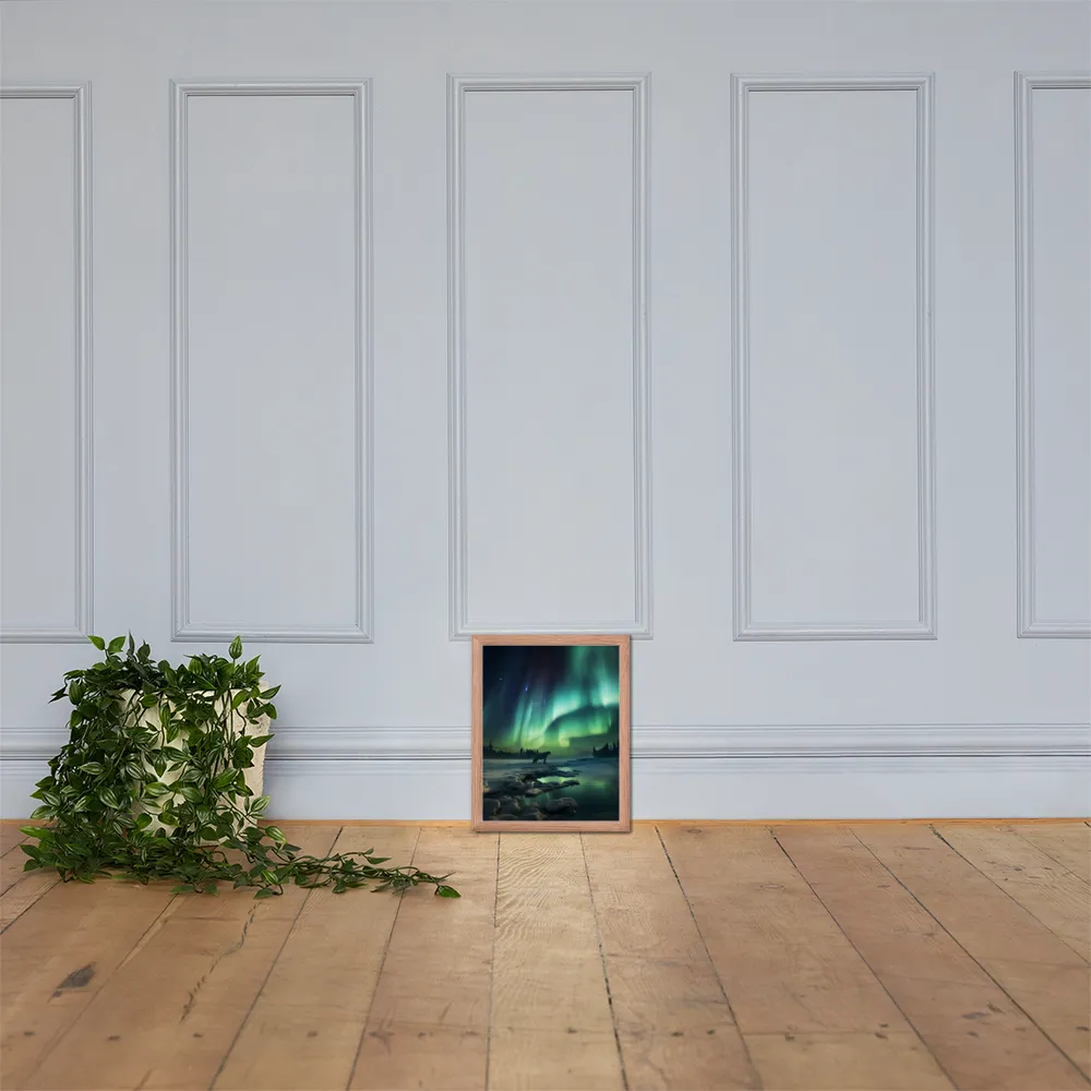 Auroral Guardianship | Poster with Red oak Frame | 11″×14″