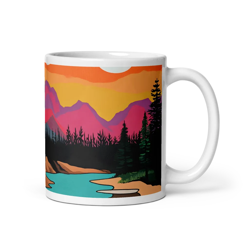 Dual Suns Over Serene Waters | Mug with White inside | 11 oz