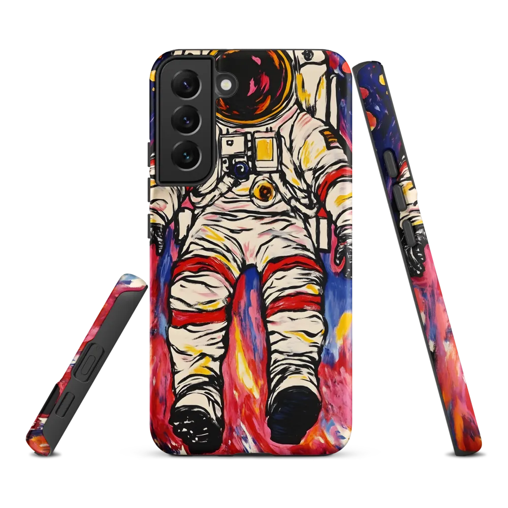 Magenta Drift: Floating Astronaut